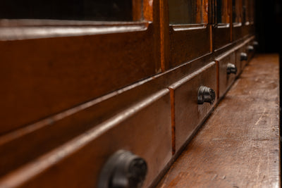 Large Antique Oak Display Cabinet