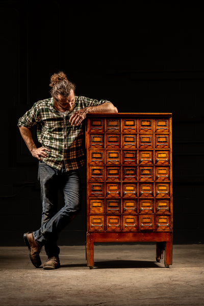 Antique 35-Drawer Card Catalog