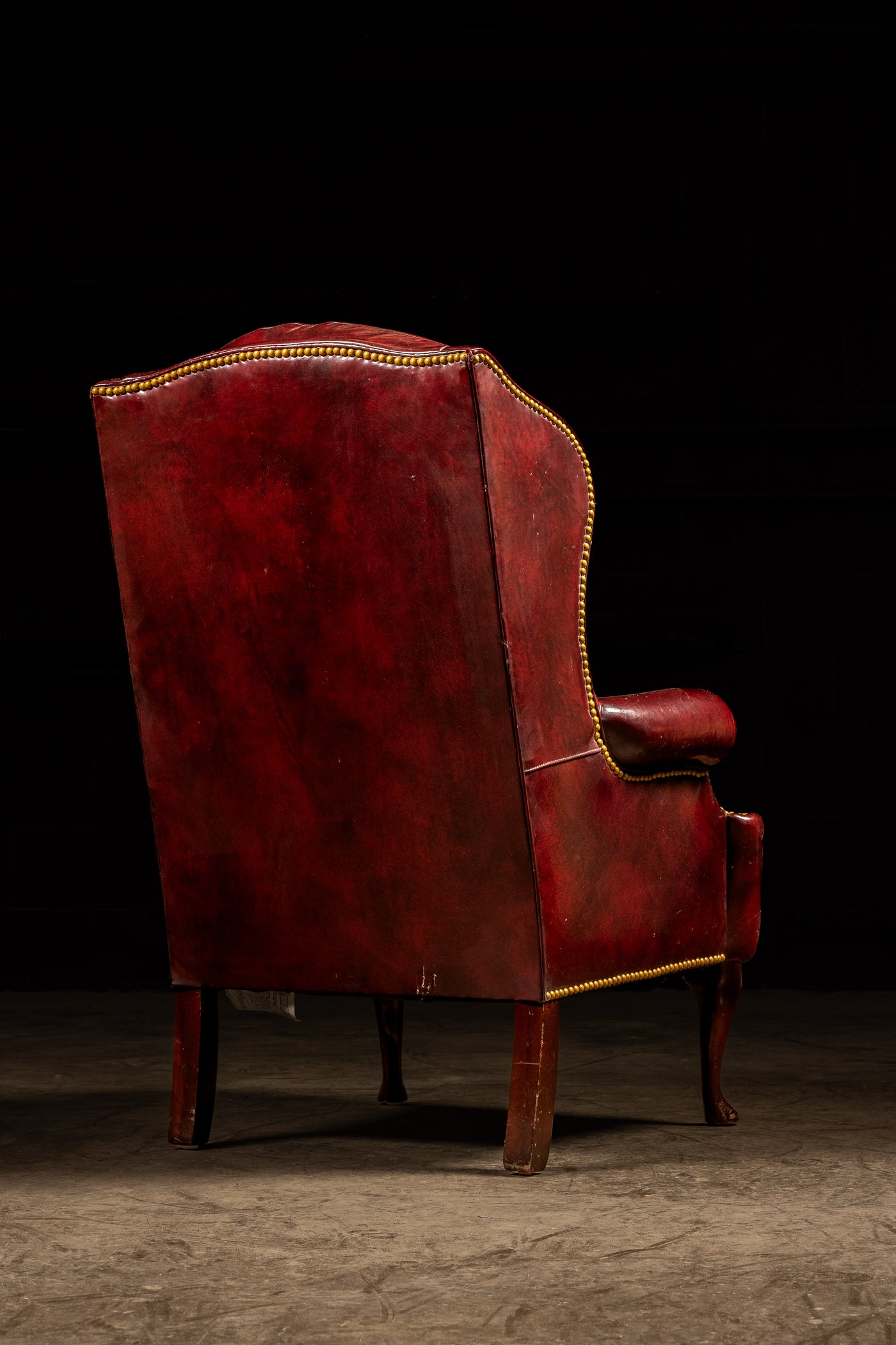 Vintage Tufted Wingback Armchair in Oxblood