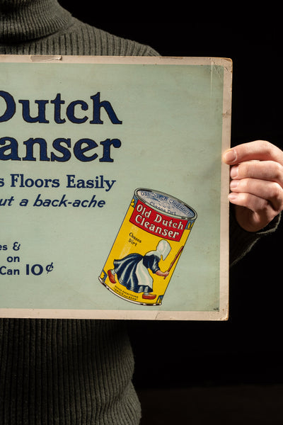 Early 20th Century Cardstock Old Dutch Cardstock Sign