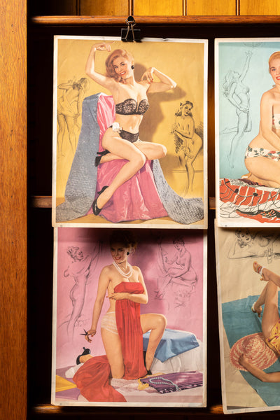 Collection of Six Vintage 1940's Pin-Up Prints