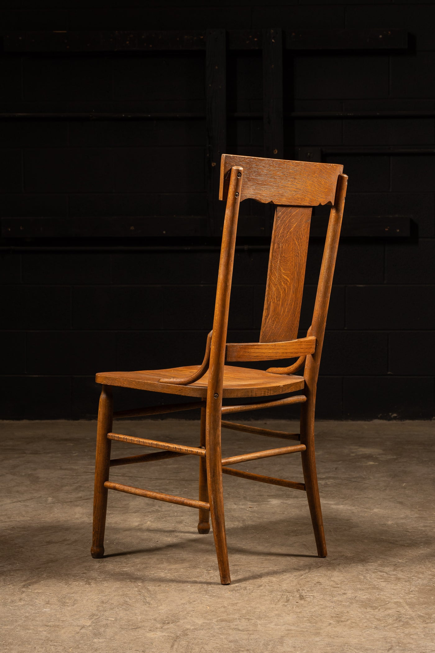 Set of Four Antique Oak Farmhouse Dining Chairs