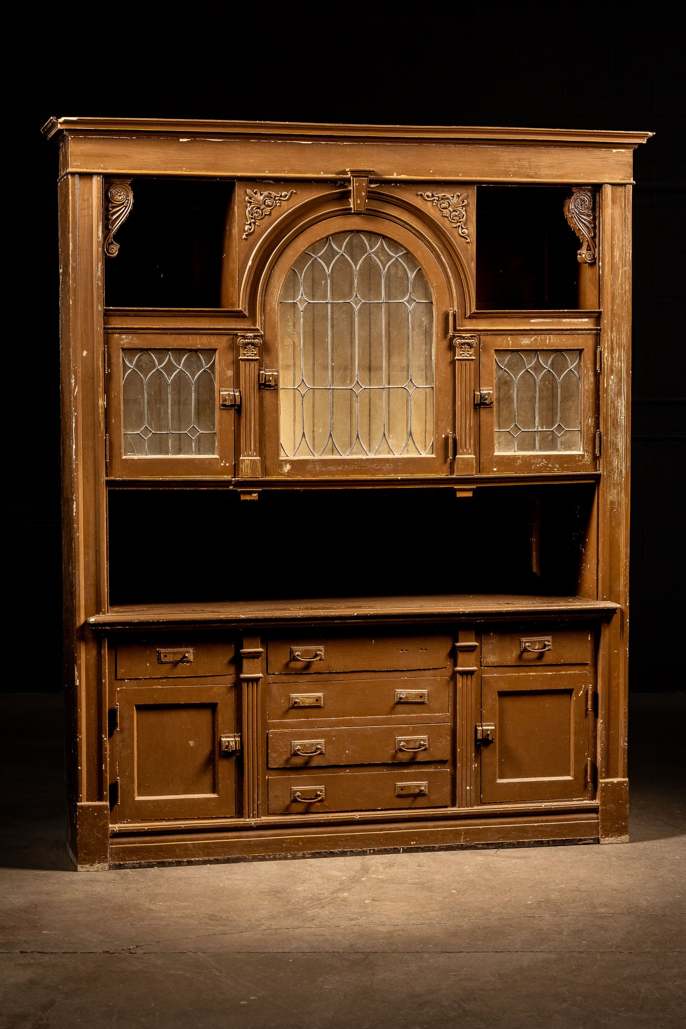 Early Rustic Painted Hutch