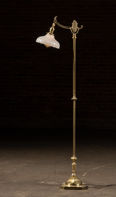 Antique Brass Bridge Arm Floor Lamp