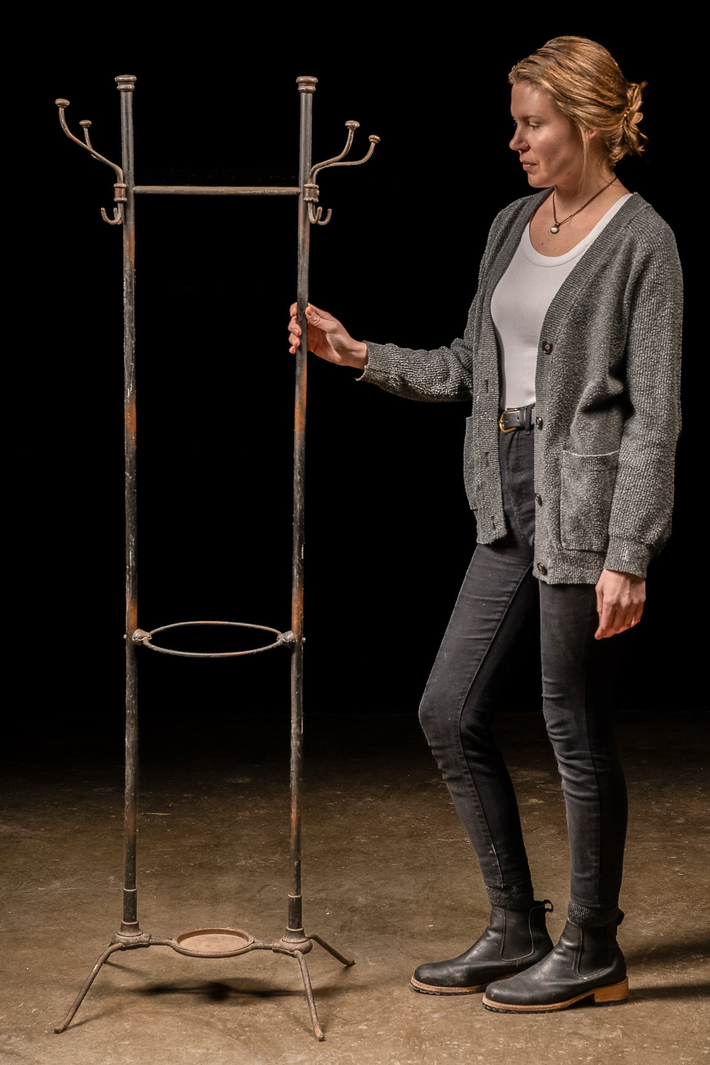Antique Japanned Copper Coat Rack
