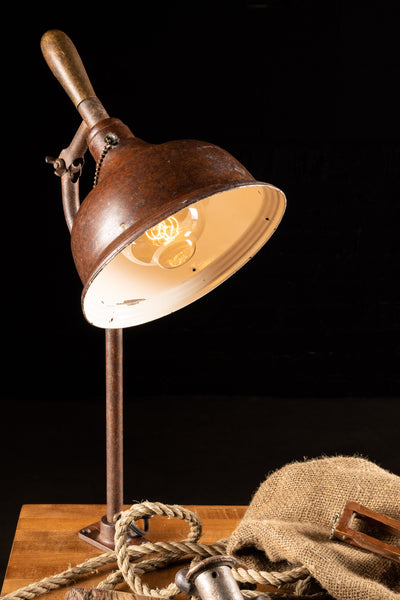 Vintage Industrial Adjustable Lamp With Pullcord