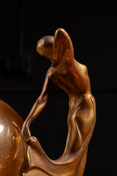 Antique Art Deco Nude Dancer Lamp
