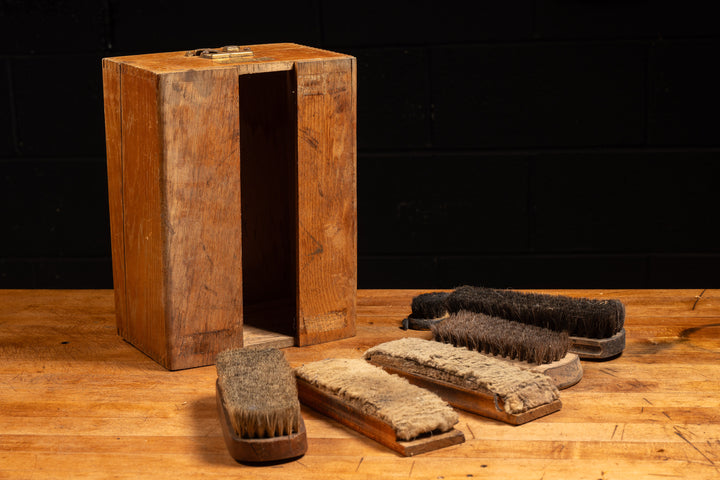 Vintage Griffin Shinemaster Shoeshine Box with Polish and