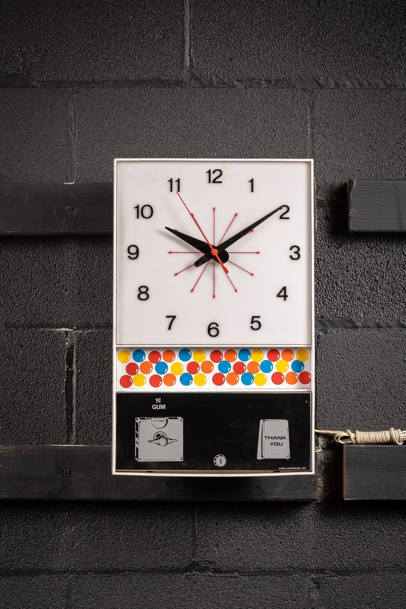 Vintage Gumball Machine Lighted Advertising Clock