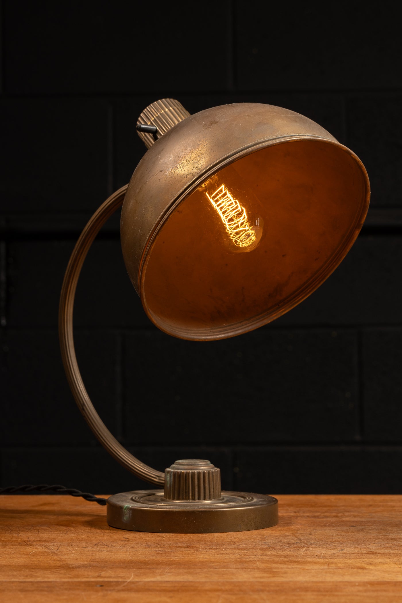 Antique Adjustable Brass Table Lamp