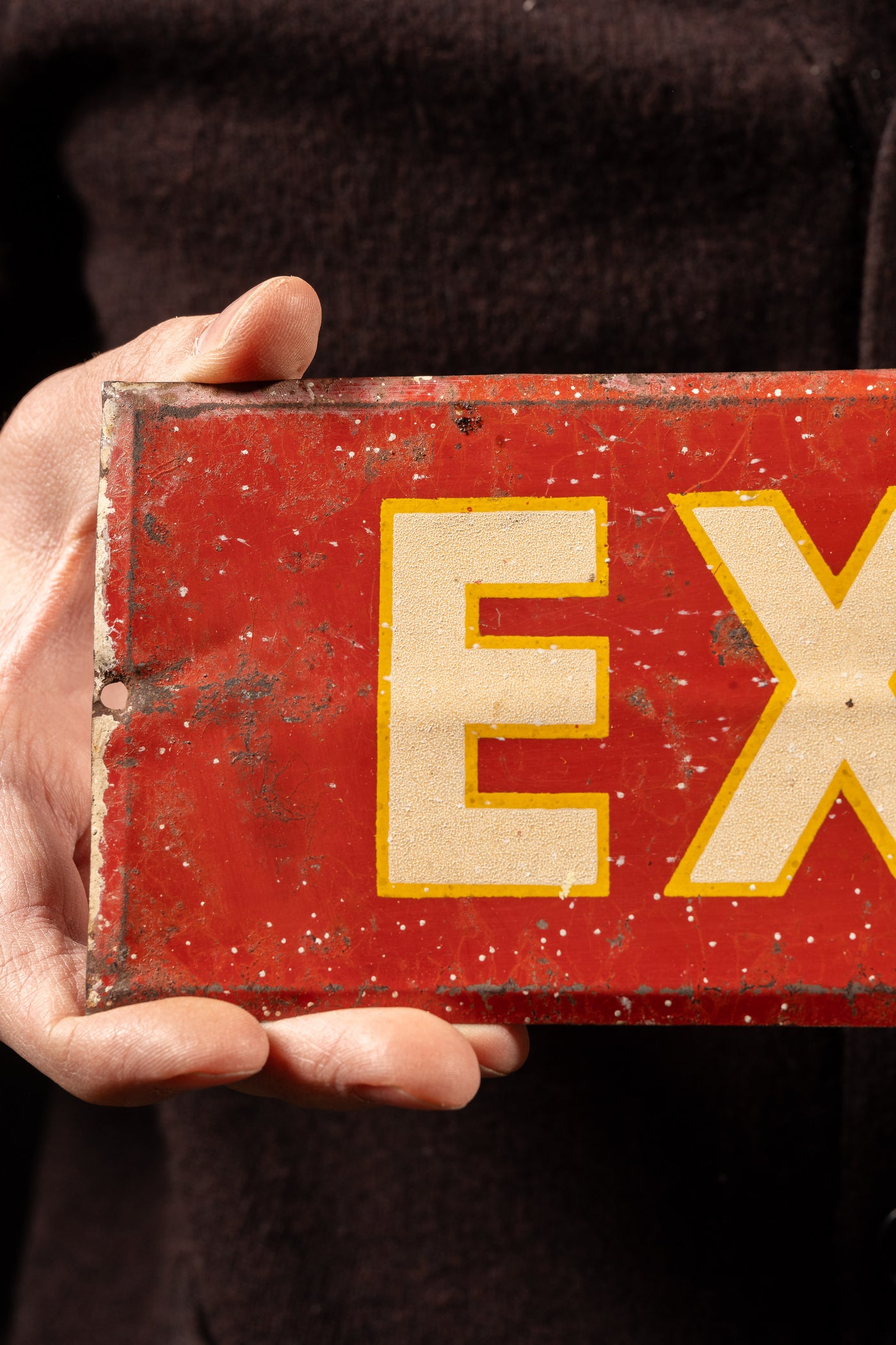 Vintage Reflective Tin Litho Exit sign