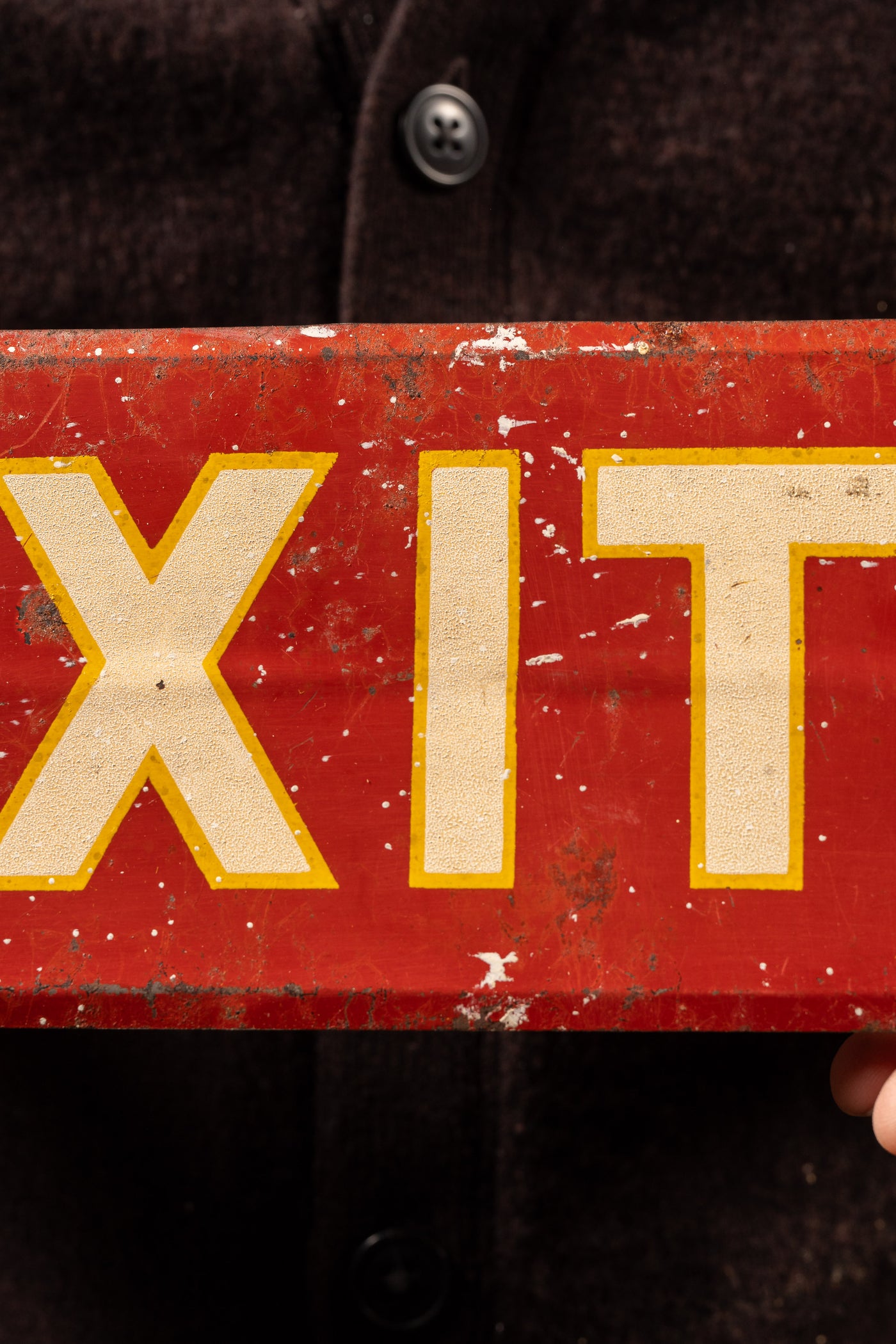 Vintage Reflective Tin Litho Exit sign