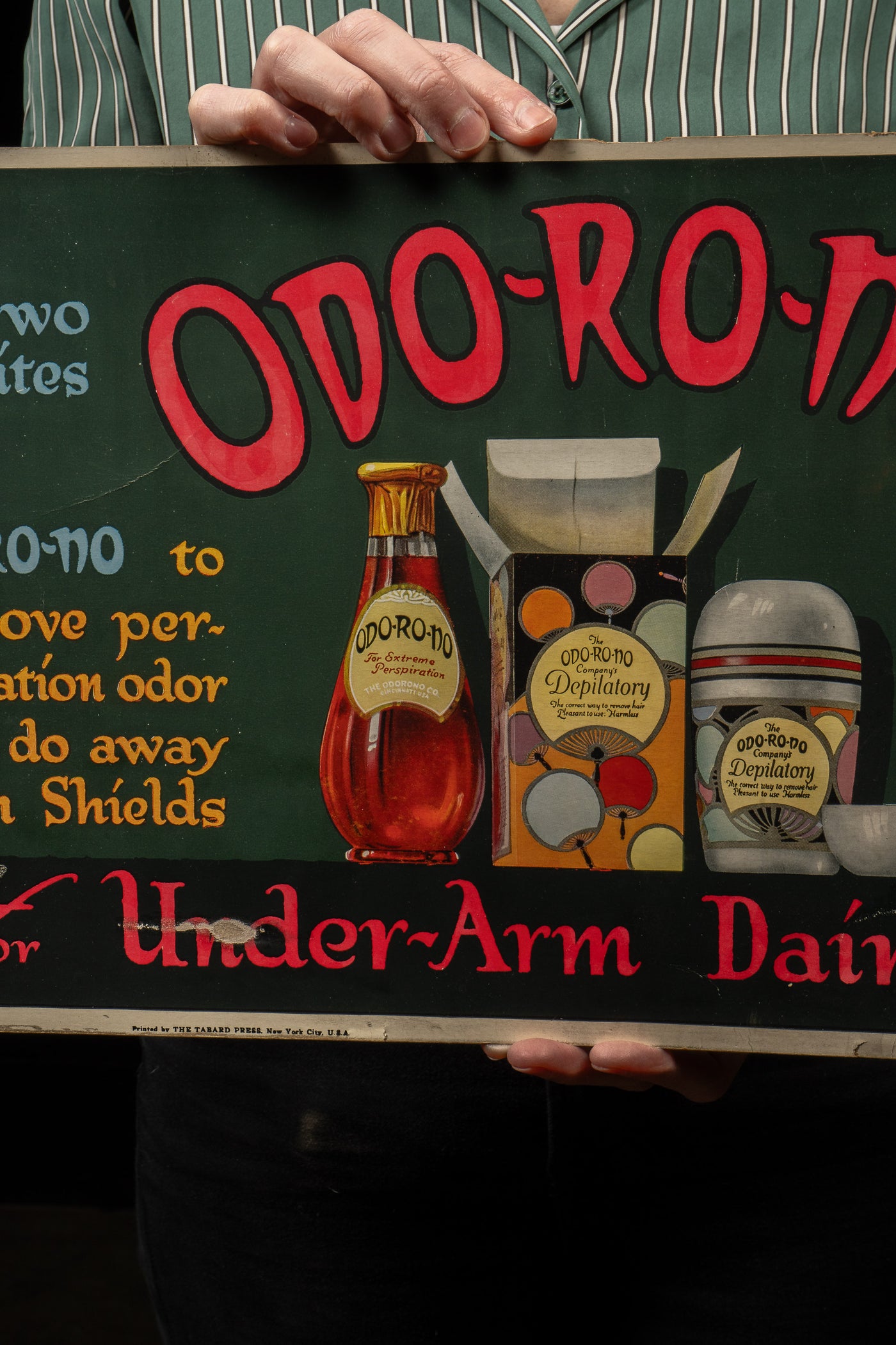 Vintage Deodorant Trolley Car Advertising Sign