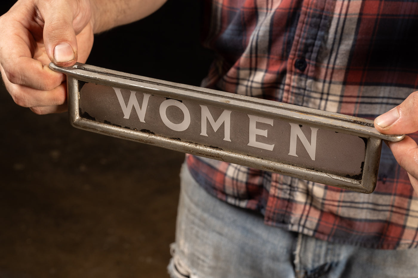 Etched Glass Pullman Car Women Sign