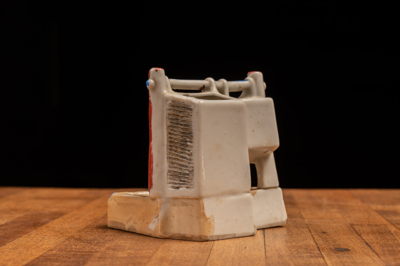 Vintage Porcelain Clothesline Shaped Ashtray and Matchbox