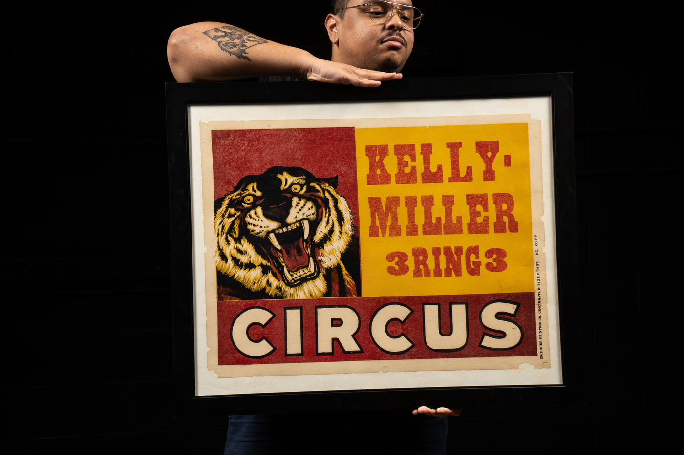 c. 1960 The Kelly Miller Circus Framed Poster