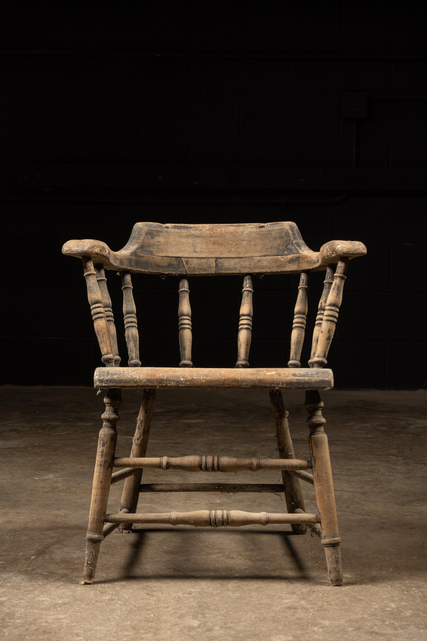 c. 1900 Smoker's Bow Chair With Worn Patina