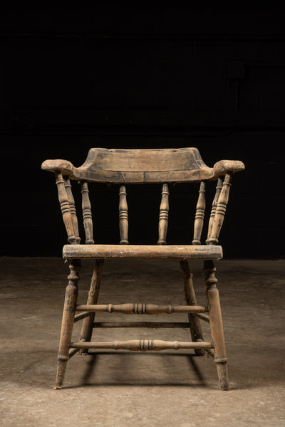 c. 1900 Smoker's Bow Chair With Worn Patina