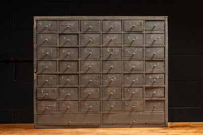 Early 20th Century Handmade Parts Cabinet in Gray