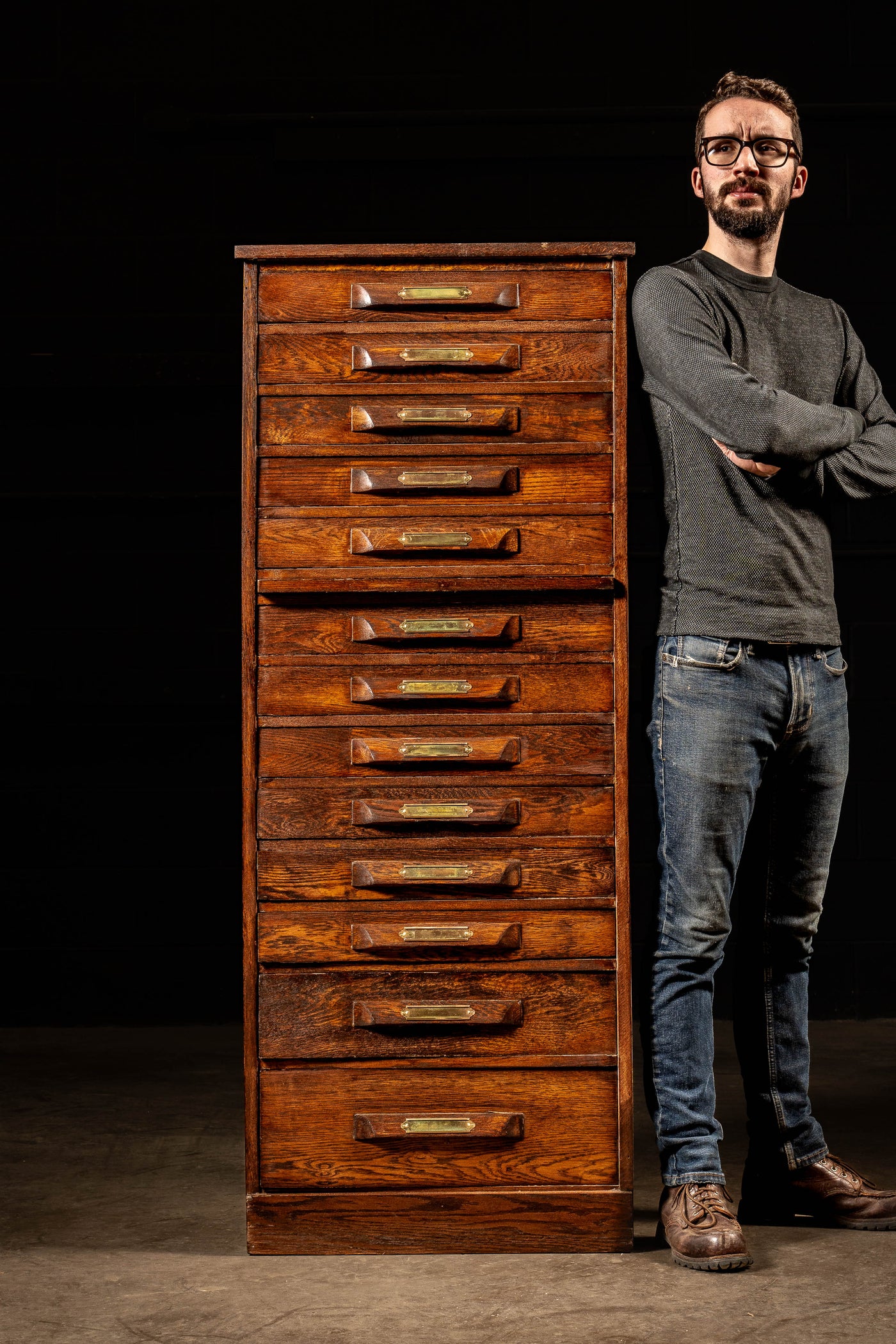 Antique Wooden Document Cabinet