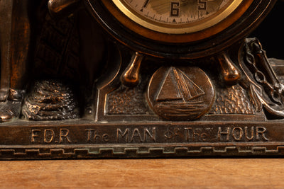 Figural FDR "Man of the Hour" Mantle Clock