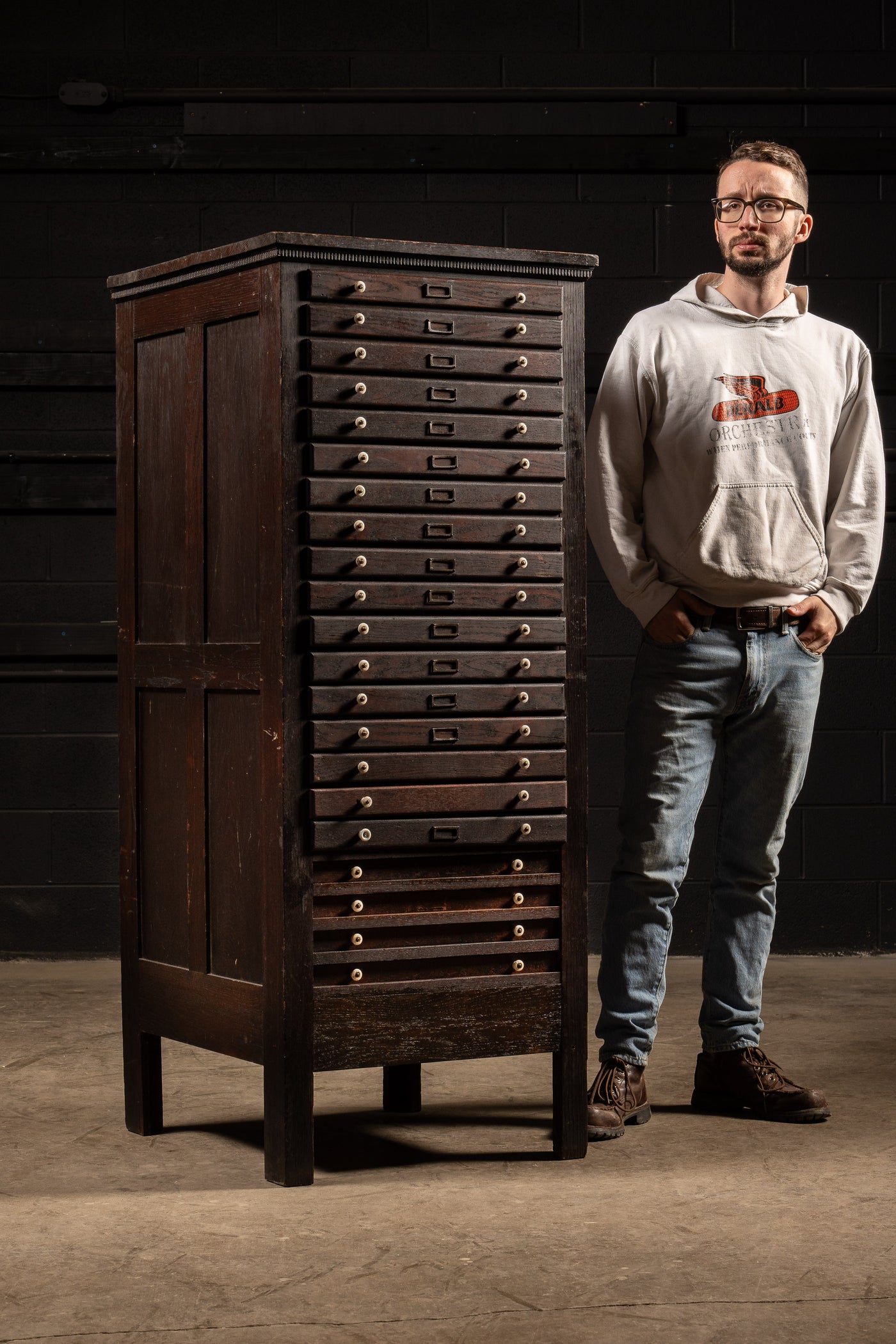 Early 20th Century Wooden Document Cabinet