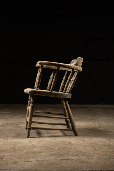 c. 1900 Smoker's Bow Chair With Worn Patina