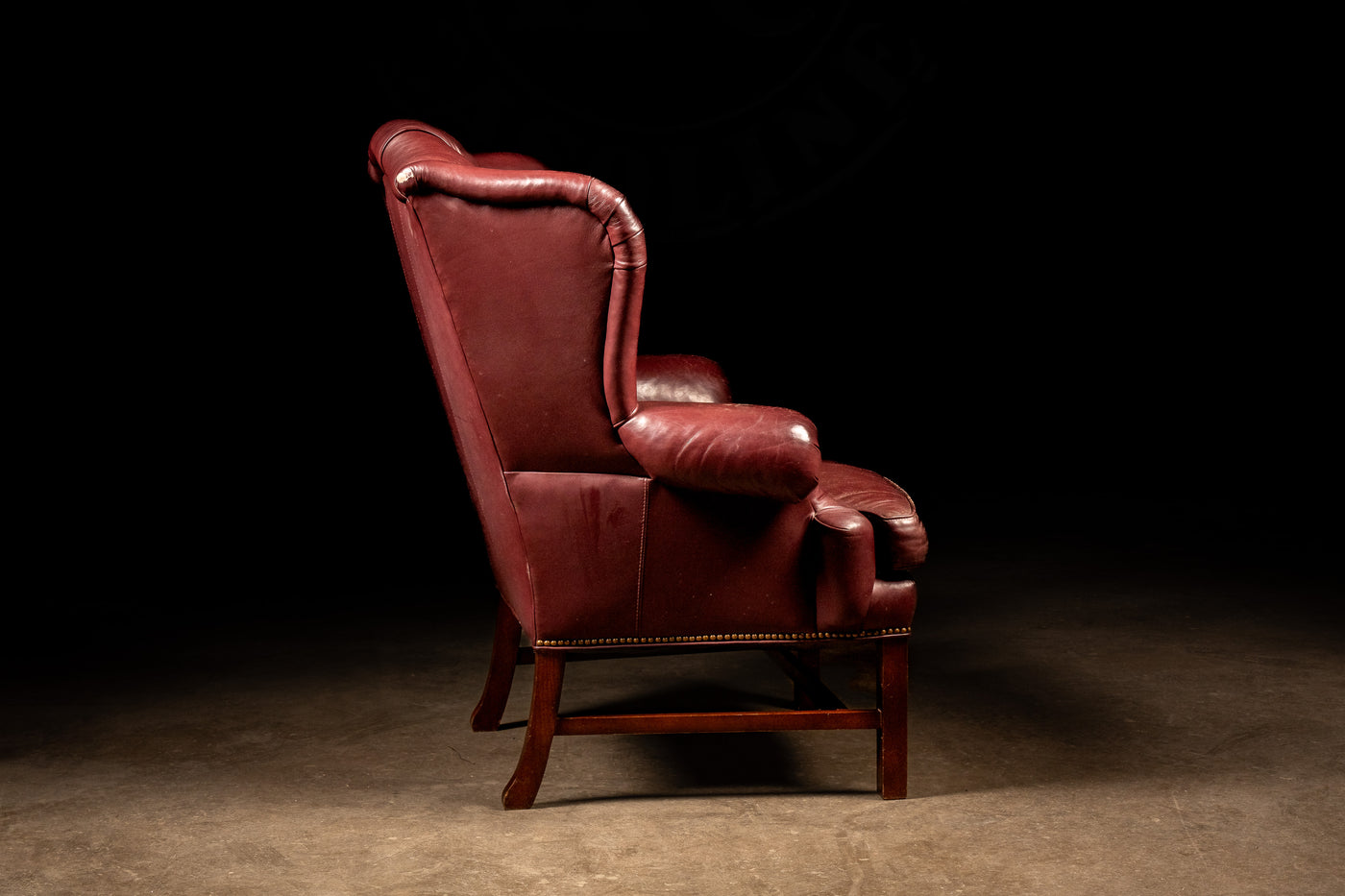 Tufted Red Leather Wingback Chair