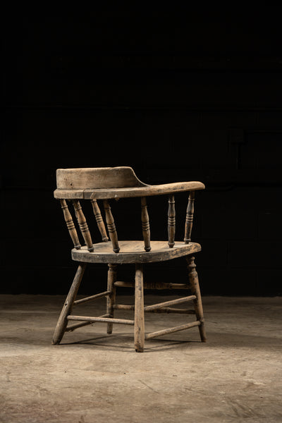 c. 1900 Smoker's Bow Chair With Worn Patina