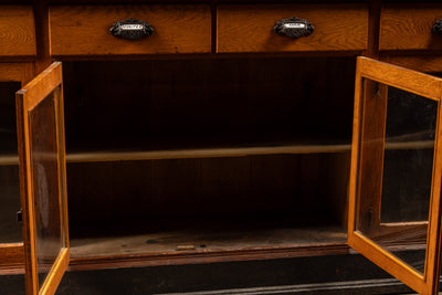 Large Antique Oak Display Cabinet