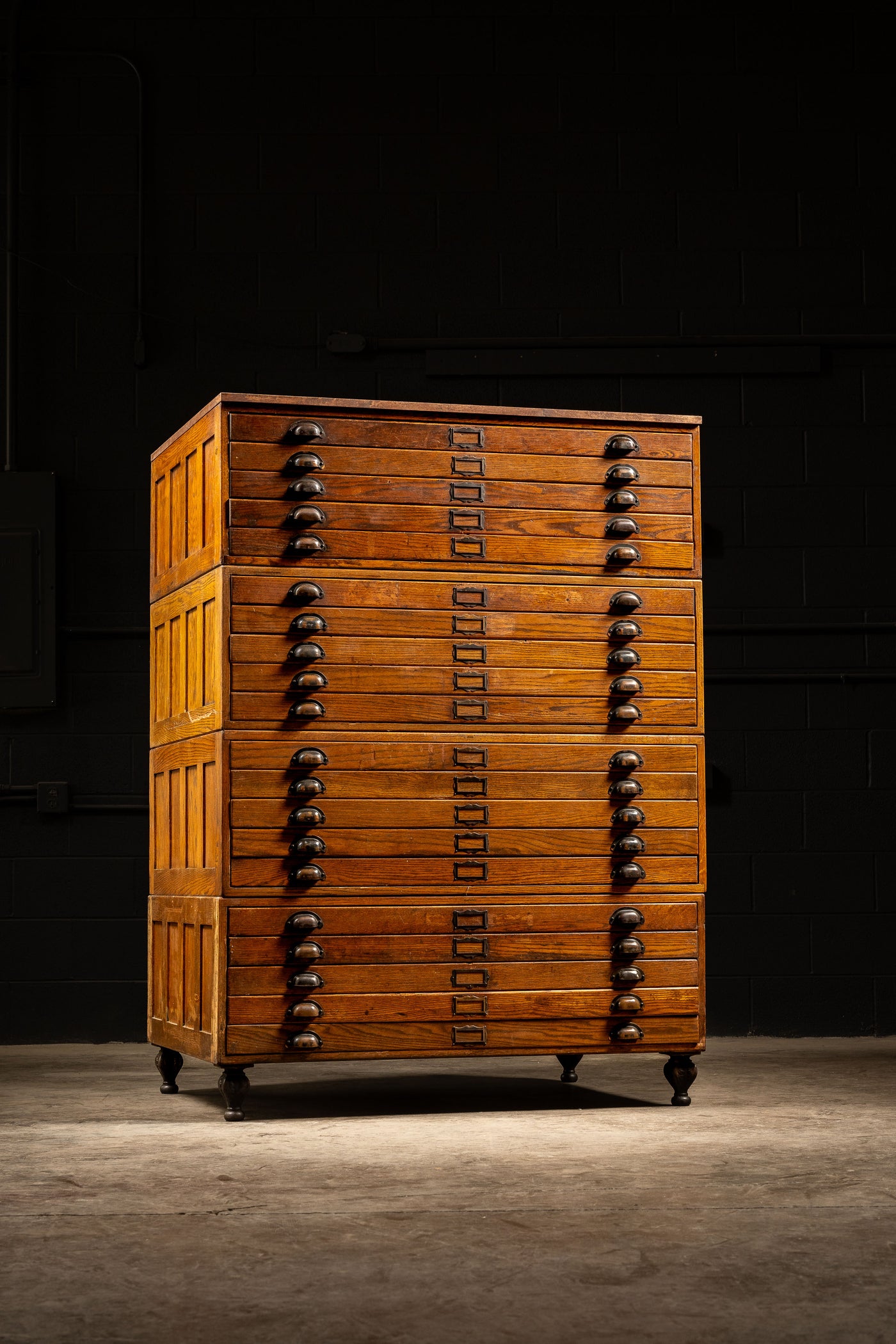 Four Stack Flat File With Japanned Hardware