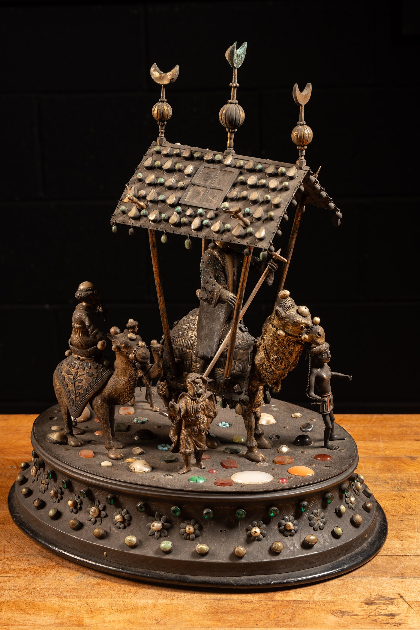 Vintage Brass Indian Procession Diorama