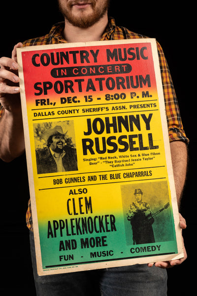 1972 Dallas Sportatorium County Concert Poster
