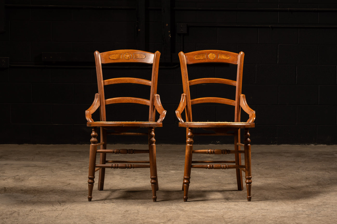 Set Of Two Eastlake Chairs With Burl Inlays