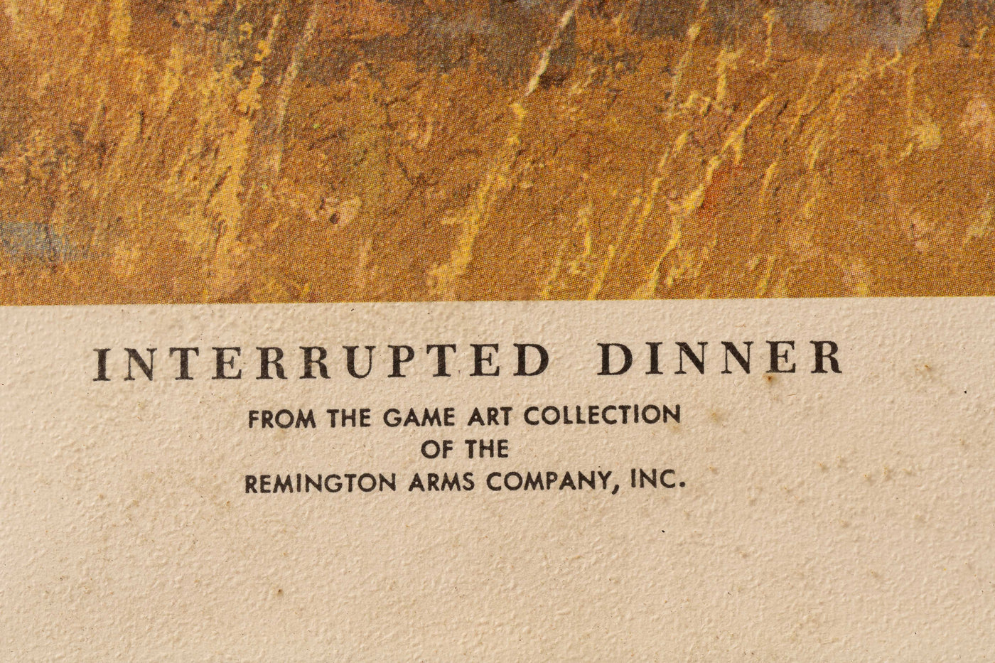 Remington Arms "Interrupted Dinner" Game Art Collection Framed Litho