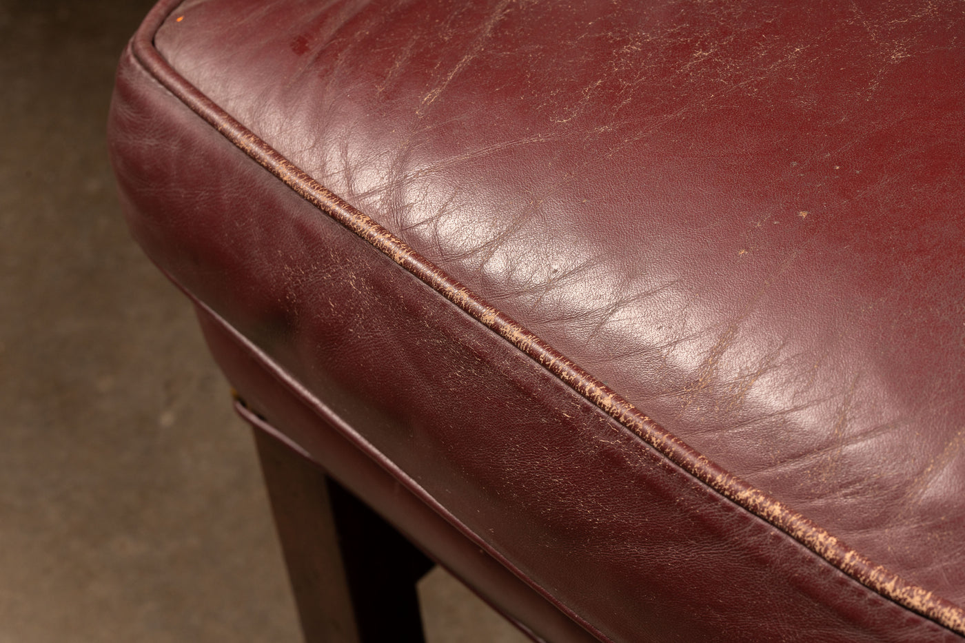 Tufted Red Leather Wingback Chair