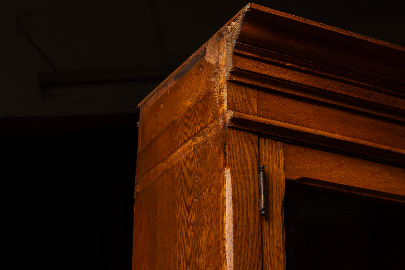 Large Antique Oak Display Cabinet