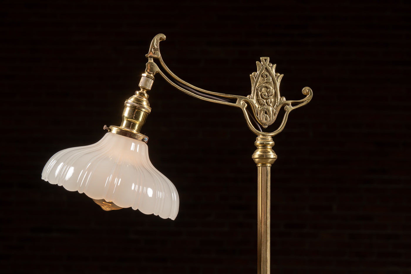 Antique Brass Bridge Arm Floor Lamp