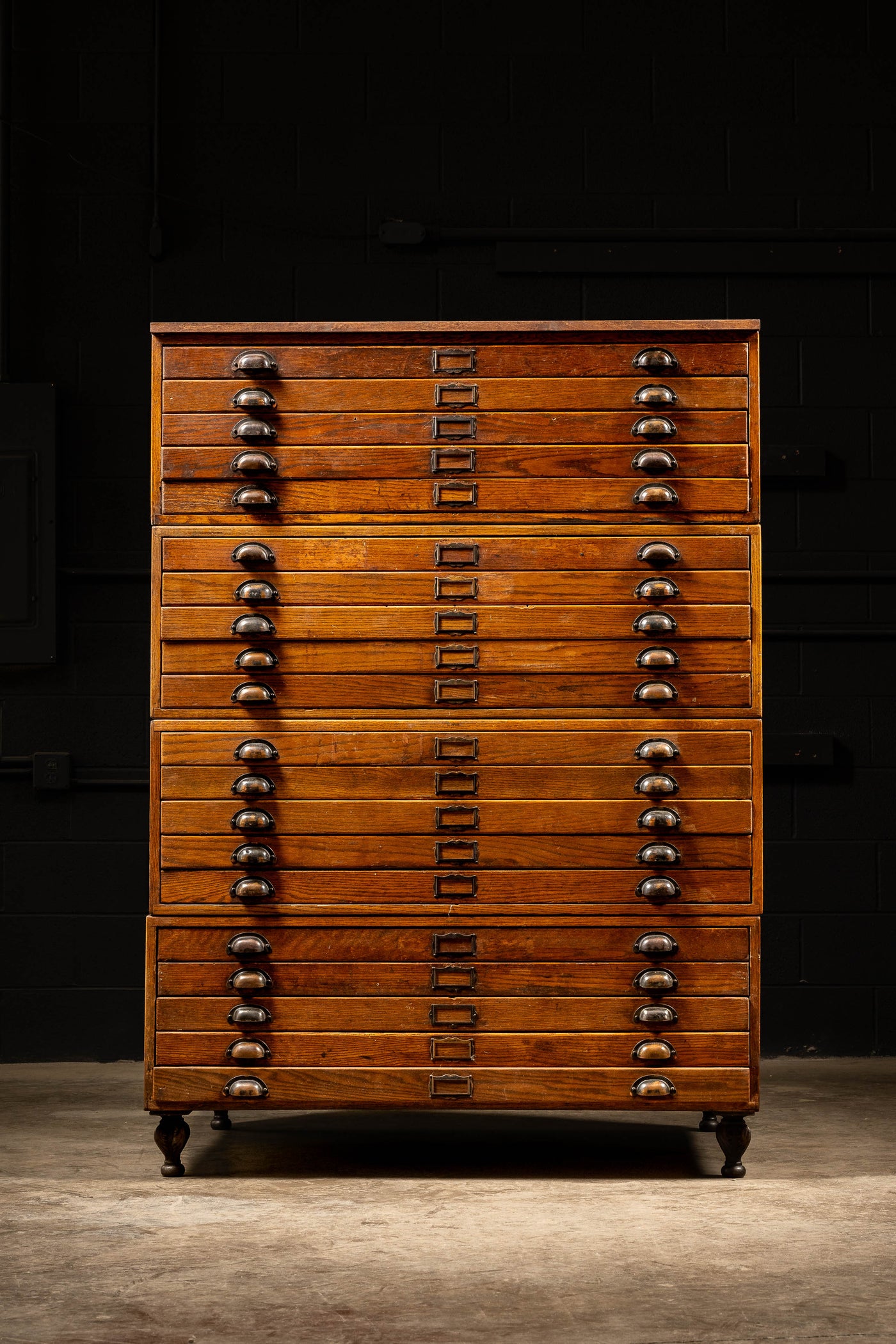 Four Stack Flat File With Japanned Hardware