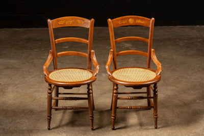 Set Of Two Eastlake Chairs With Burl Inlays