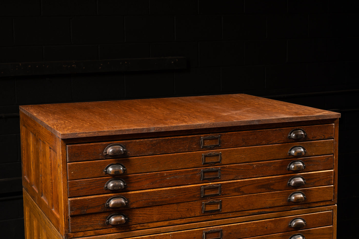 Four Stack Flat File With Japanned Hardware