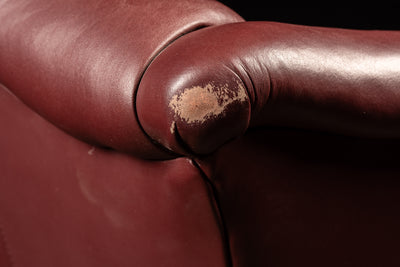 Tufted Red Leather Wingback Chair