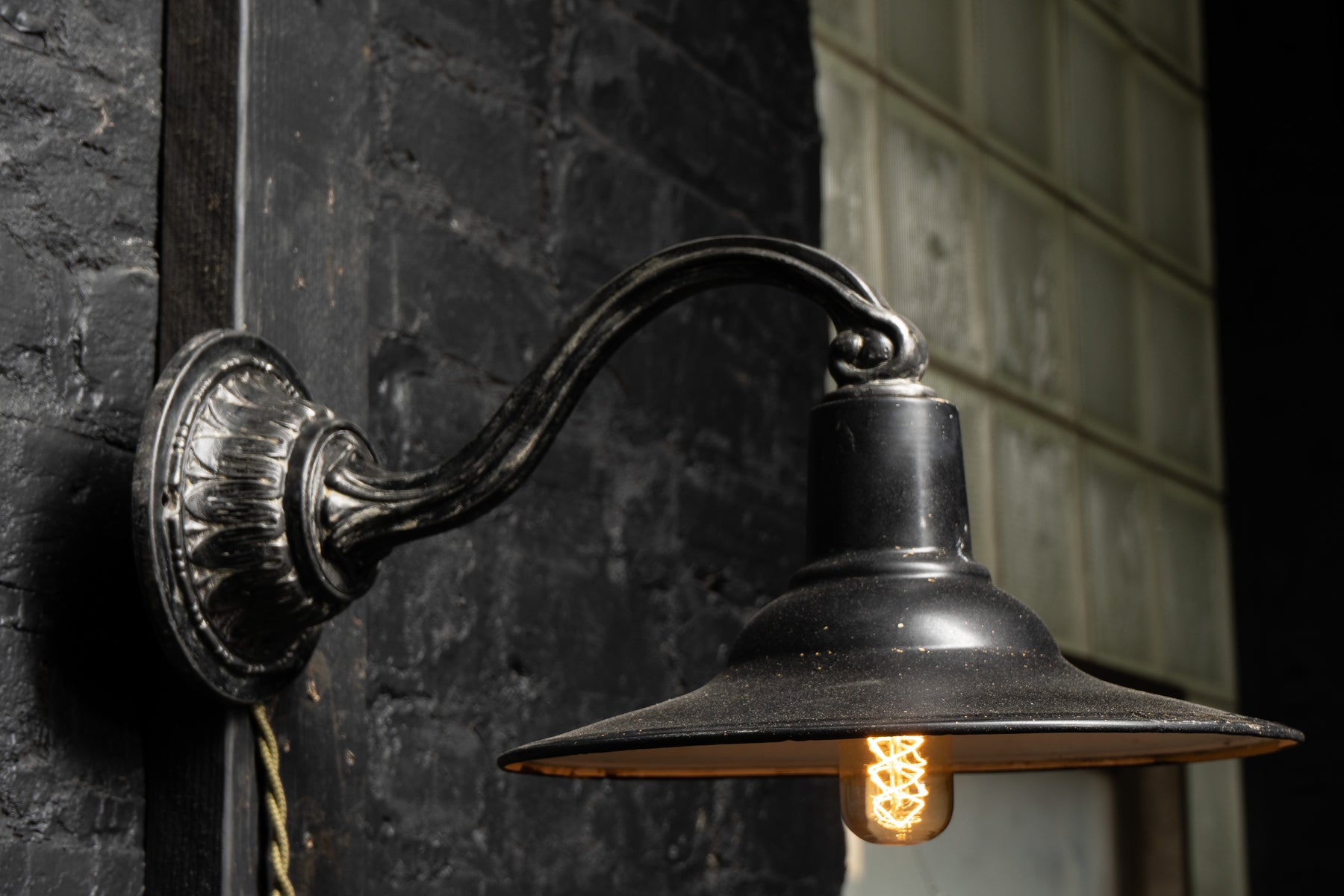 Antique Gooseneck Domed Wall Sconce – Industrial Artifacts