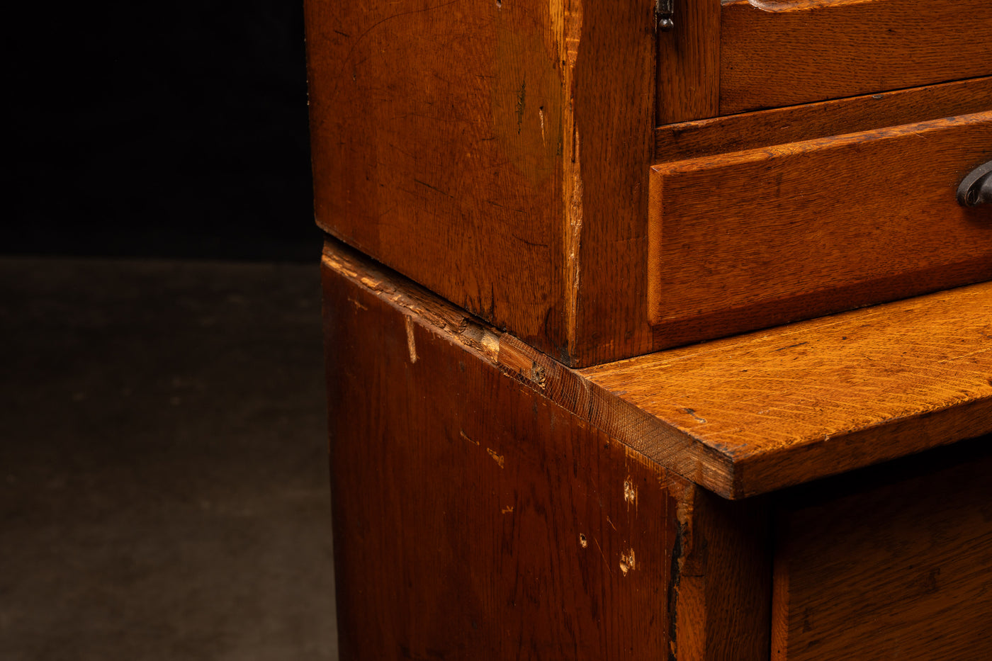 Large Antique Oak Display Cabinet