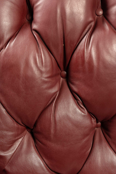 Tufted Red Leather Wingback Chair