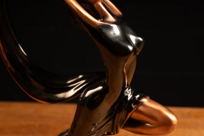 Japanned Copper Art Deco Ribbon Dancer Statue