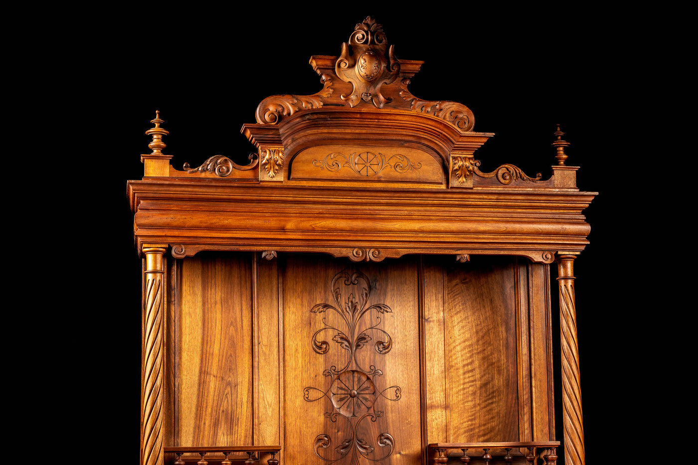 Early Oak Buffet with Red Marble Top