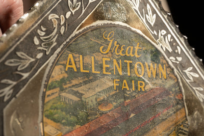 Antique Great Allentown Fair Scalloped Glass Sign