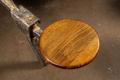 Industrial Butcher Block Table with Swing Stools