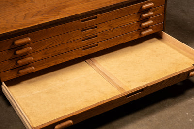 Vintage Oak Flat File Coffee Table